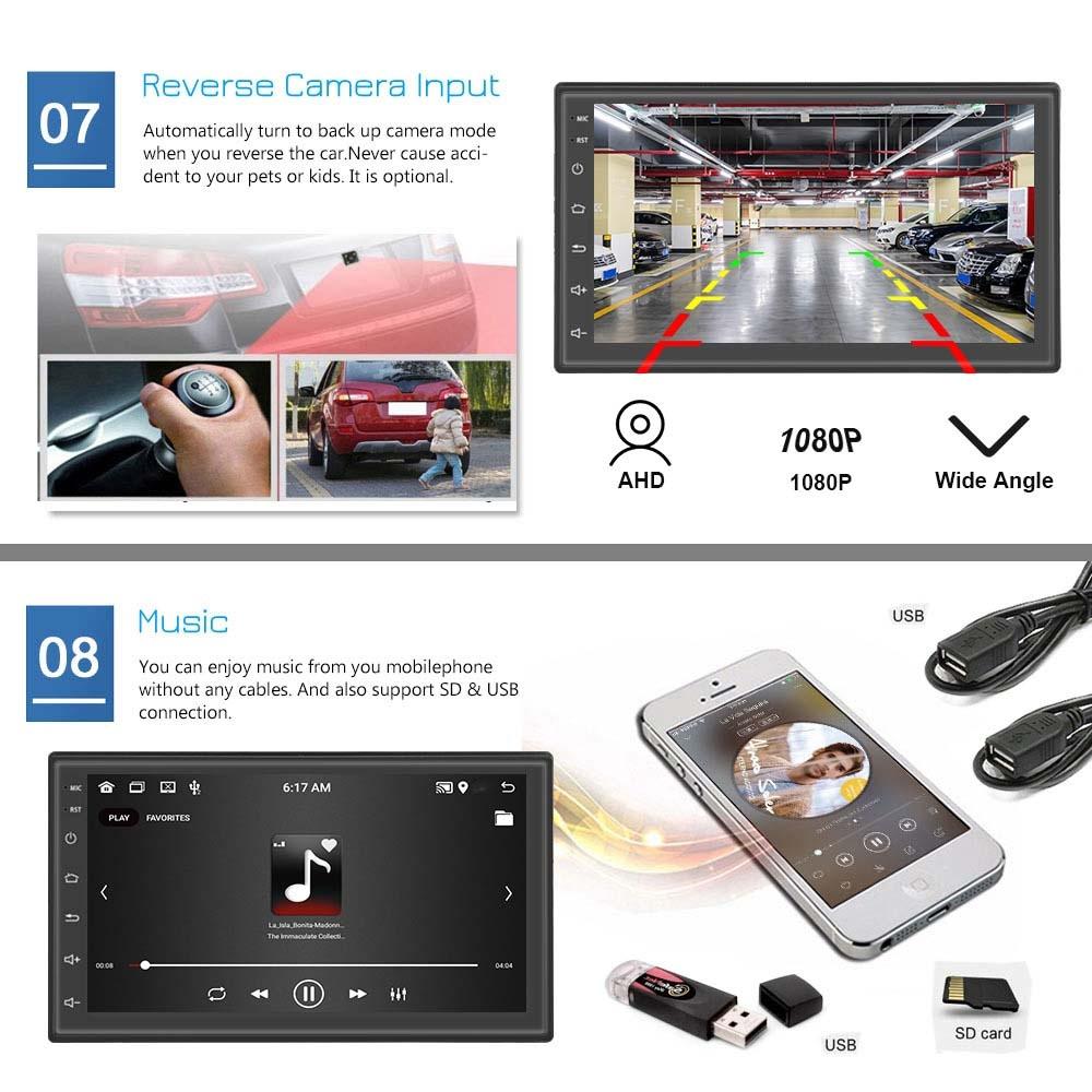 10 Inch Android Wifi Car Navigation Reversing Video Player - 2 + 32G