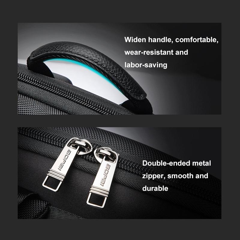 Waterproof Business Laptop Backpack - Genuine Leather Lightweight - Deluxe