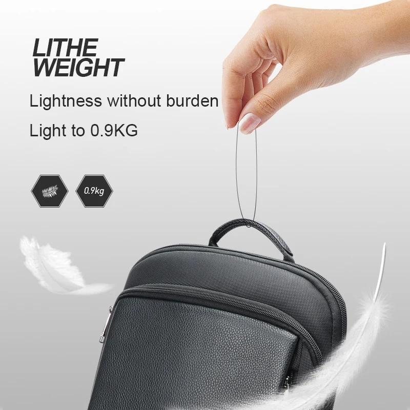 Waterproof Business Laptop Backpack - Genuine Leather Lightweight - Deluxe