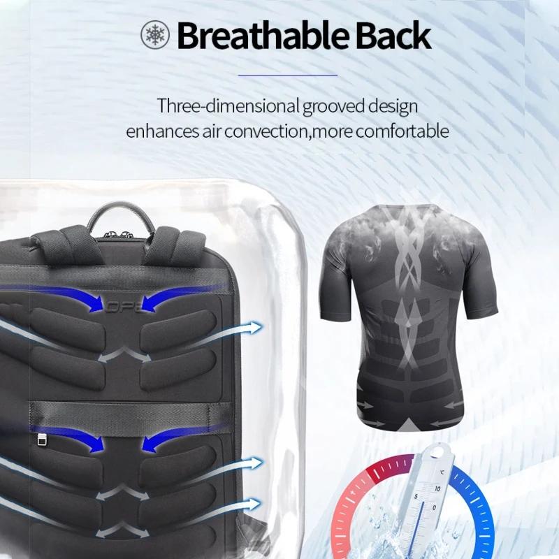 Waterproof Business Laptop Backpack - Genuine Leather Lightweight - Deluxe