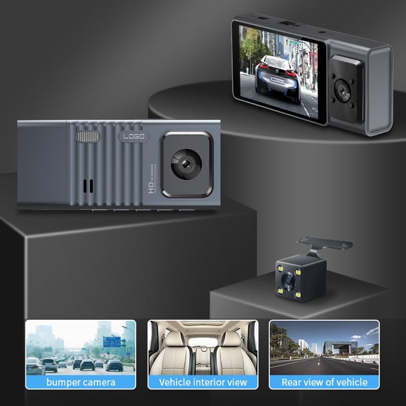 3-in-1 Car Dash Cam with Wifi 1080p Night Vision 3 Ips Screen 32gb - 32G
