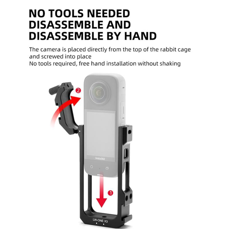 Insta360 one X3 Metal Cage with Extended Frame and T1 Tripod