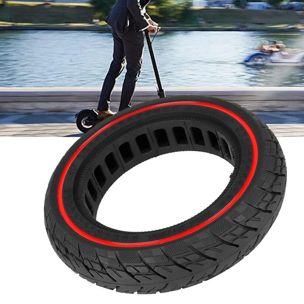 Ninebot Max G30 Scooter Tire - 10x2.5 Inch Solid Rubber Red Line