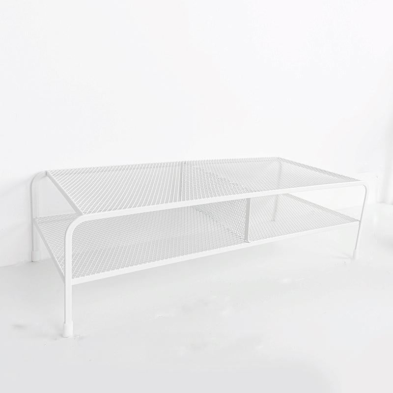 Desk Organizer Bracket for Elevated Computer Monitor - Wrought Iron - Standard Single Layer