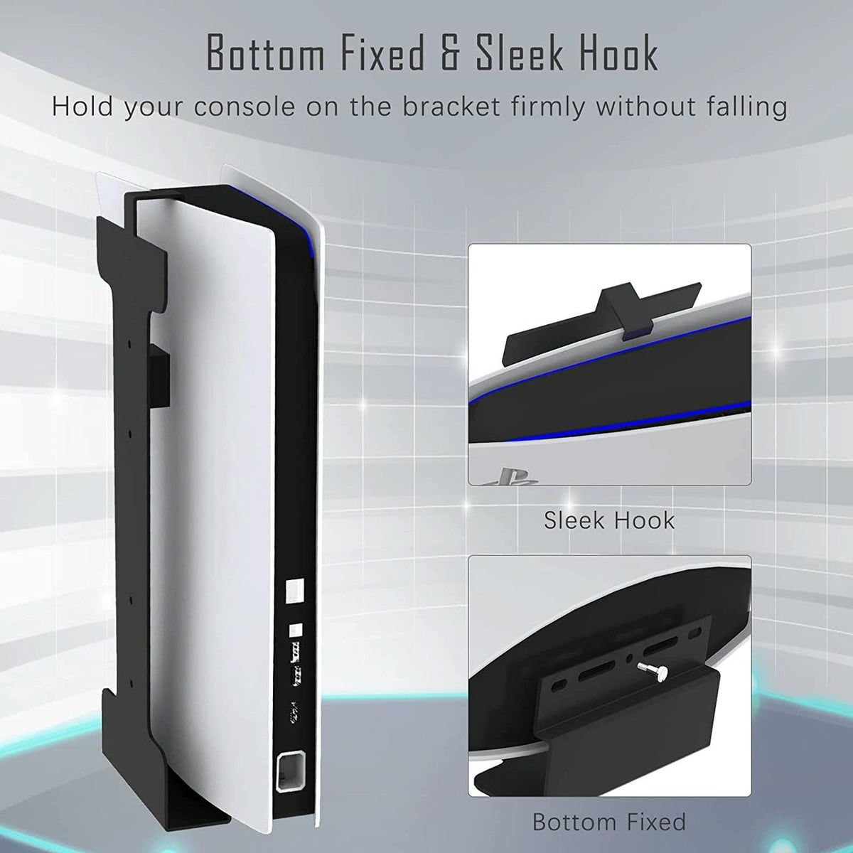 Universal Wall Mount for Ps5 Console - no Headset Handle Included - With Headset Handle Bracket