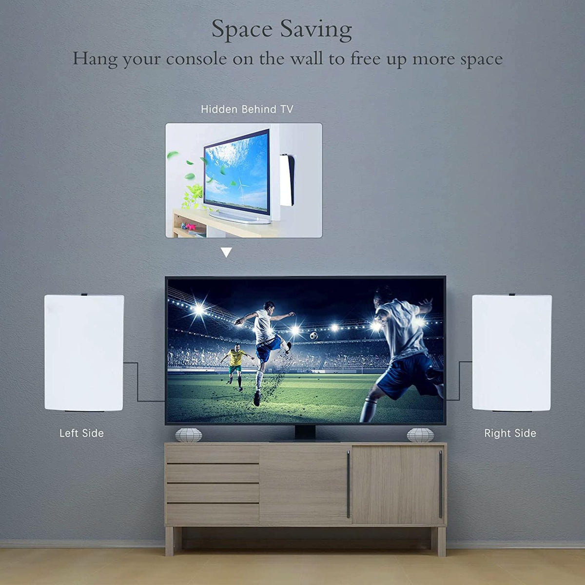 Universal Wall Mount for Ps5 Console - no Headset Handle Included - With Headset Handle Bracket