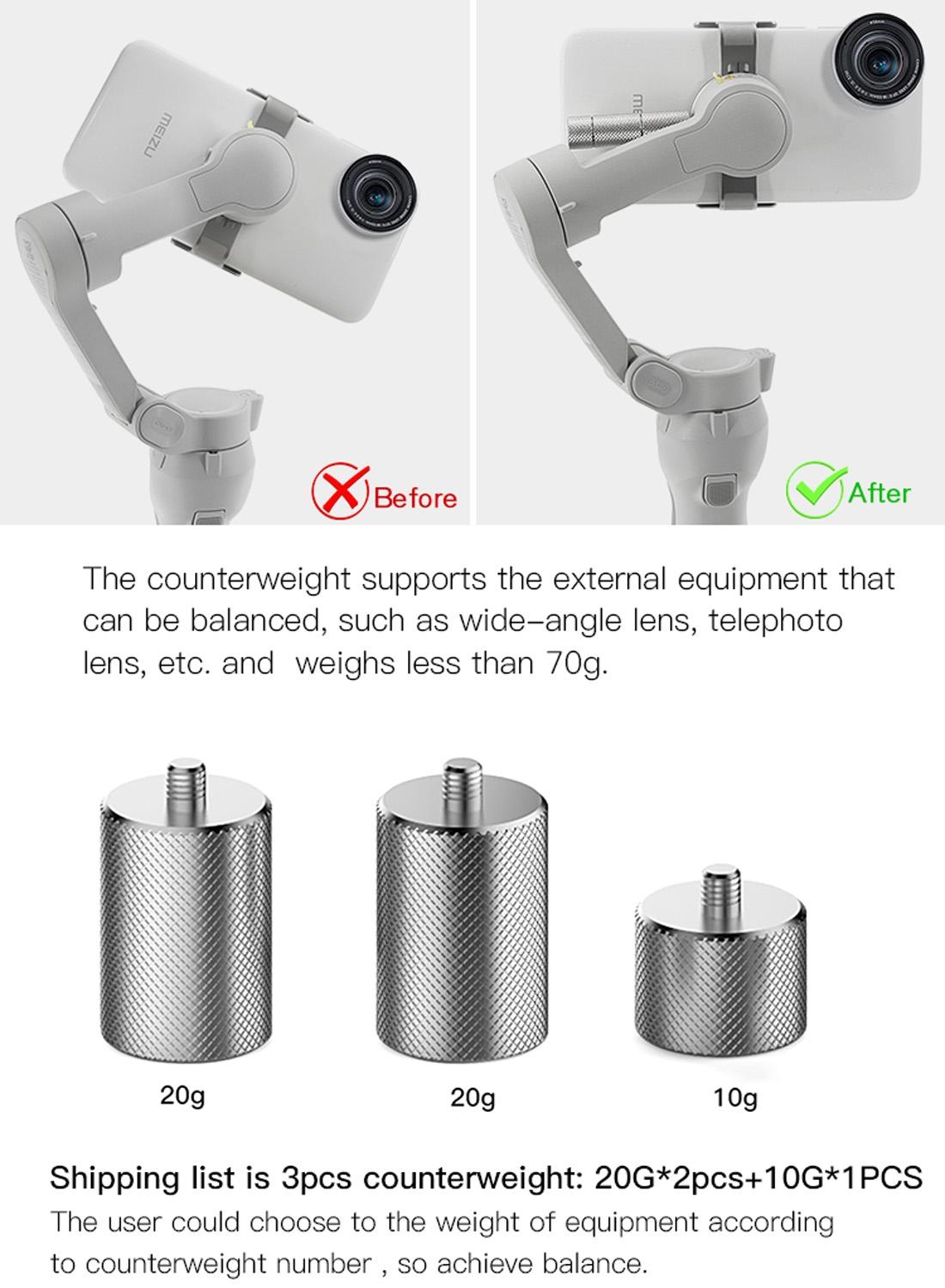 50g Anti-shake Counterweight for Dji Om4 / Mobile 3 Gimbal