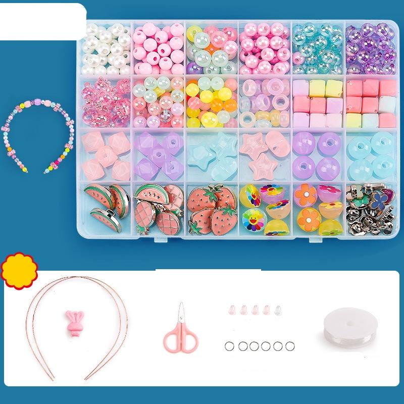 24 Grids Diy Beaded Jewelry Set For Kids