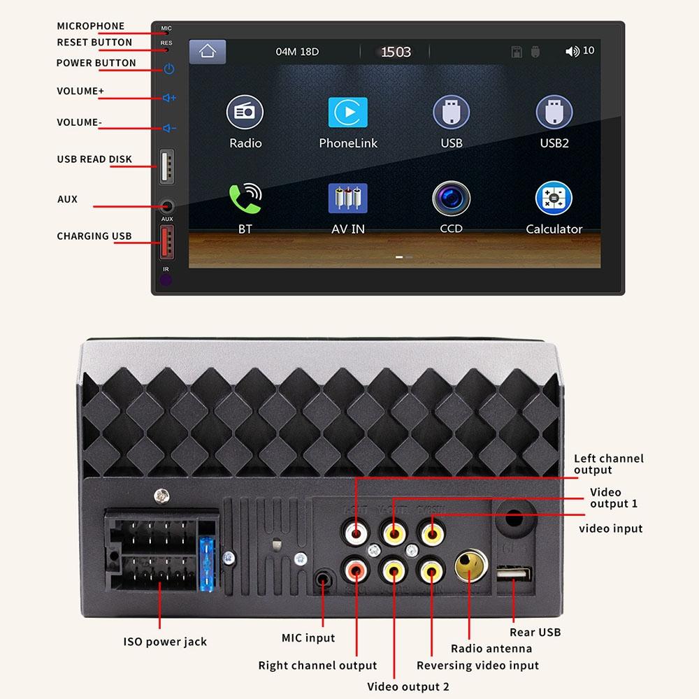 7 Inch Wireless Carplay Mp5 Player - Mirror Link