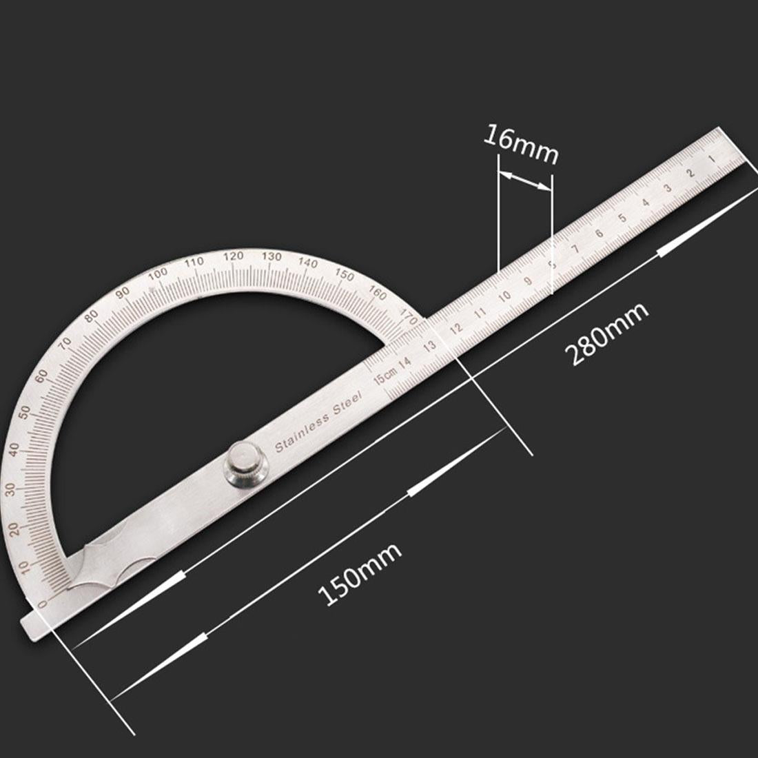 Stainless Steel Protractor with 0-150mm Arm for 0-180 Degree Angles