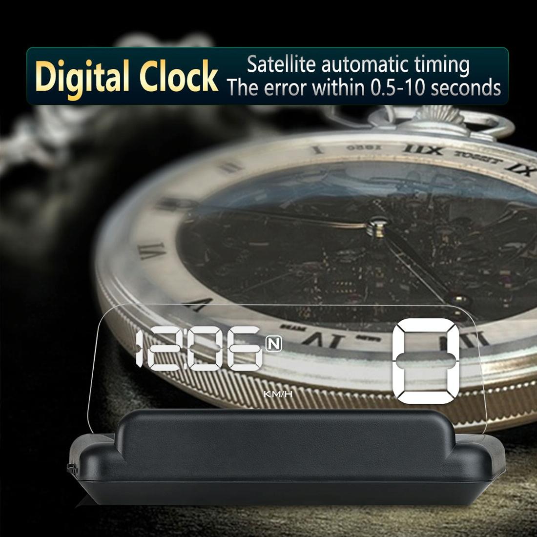 Virtual Hd Reflection Board Car Gps Hud Speed & Distance Display Over / Under Speed & Voltage Alarm Fatigue Driving - Green