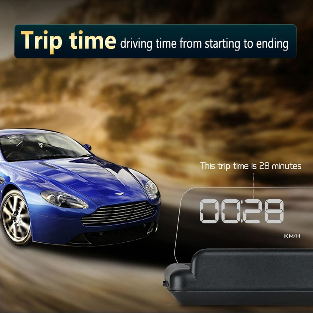 Virtual Hd Reflection Board Car Gps Hud Speed & Distance Display Over / Under Speed & Voltage Alarm Fatigue Driving - Green