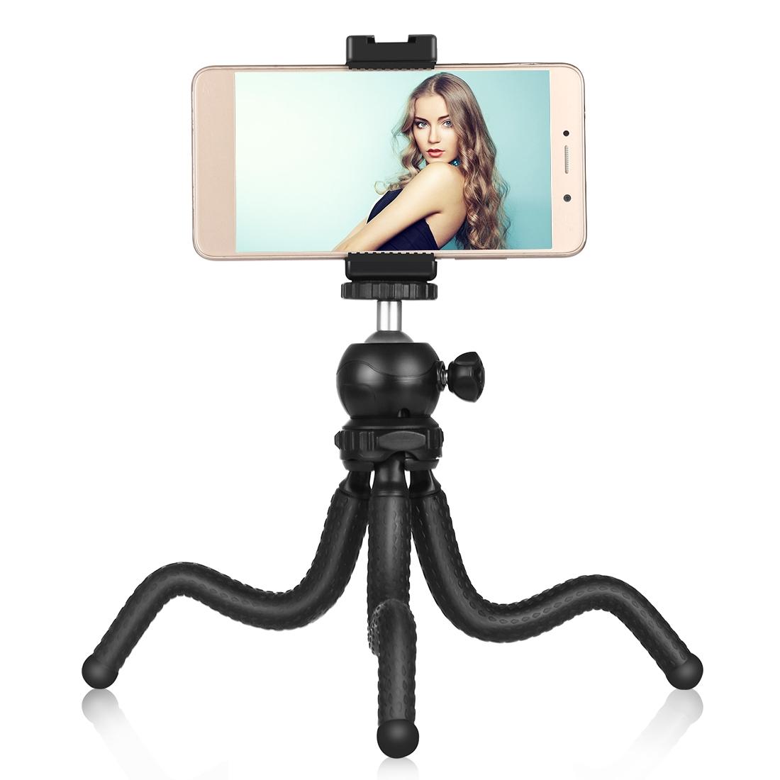 Flexible Mini Octopus Tripod with Ball Head and Phone Clamp
