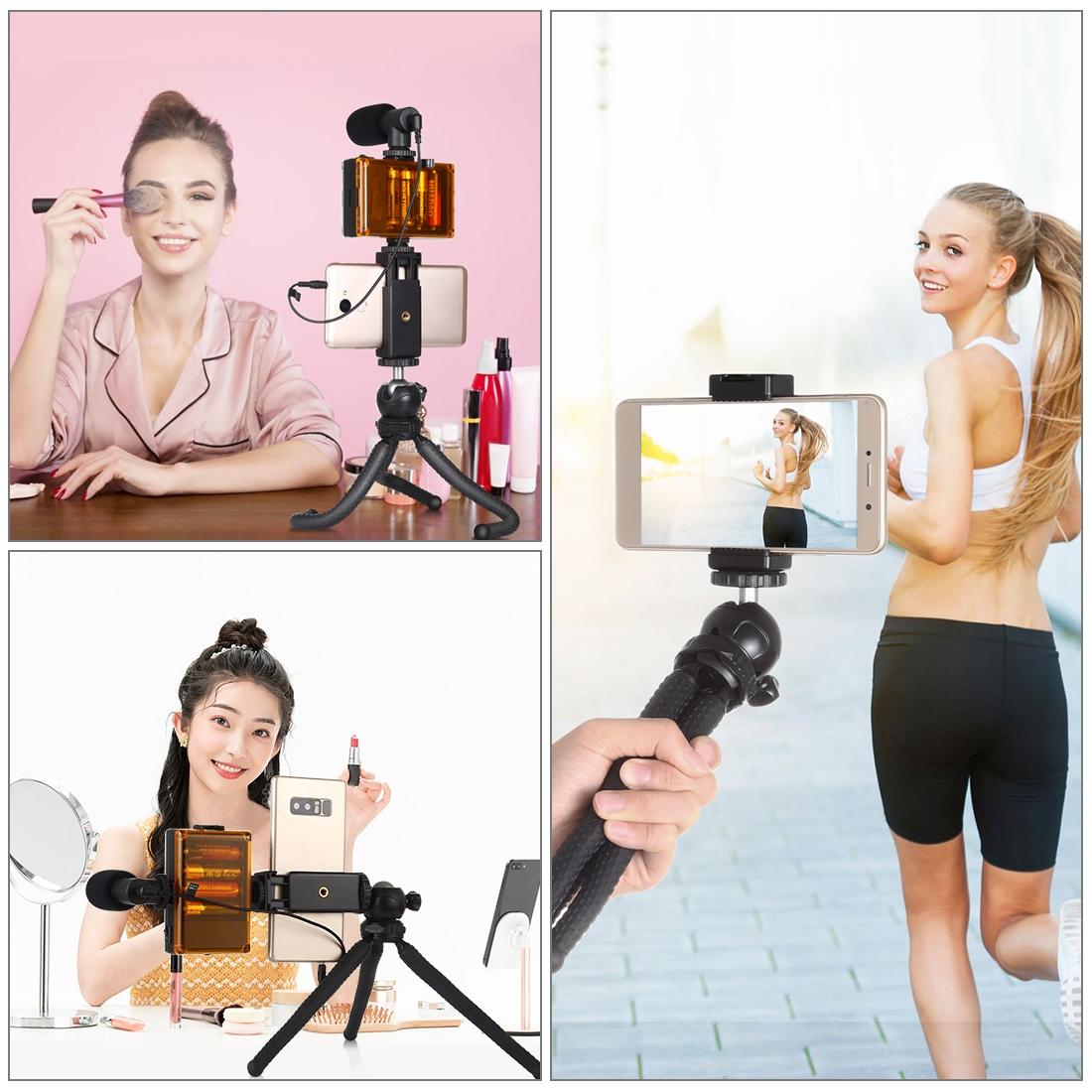 Flexible Mini Octopus Tripod with Ball Head and Phone Clamp