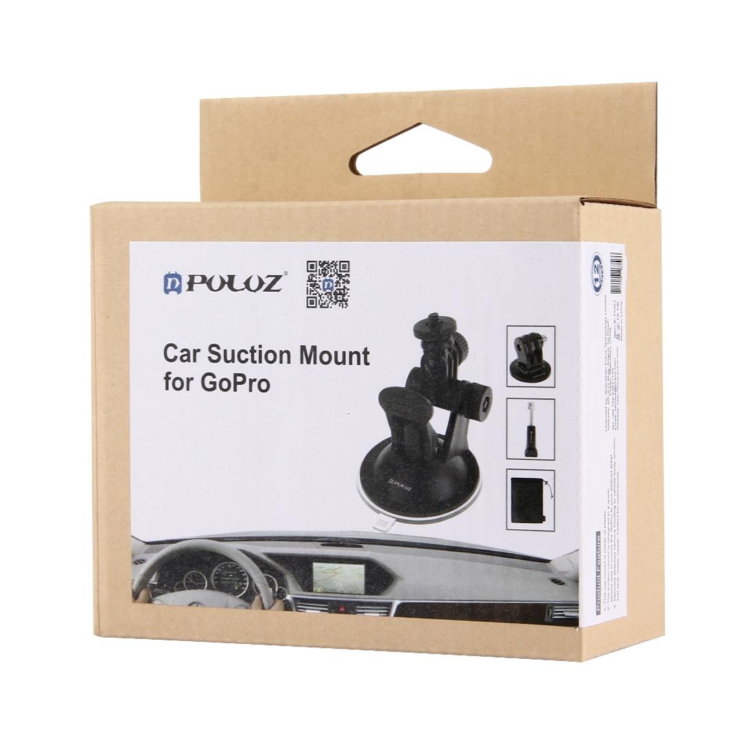 Universal Suction Cup Mount for Action Cameras with Tripod Adapter and Storage Bag
