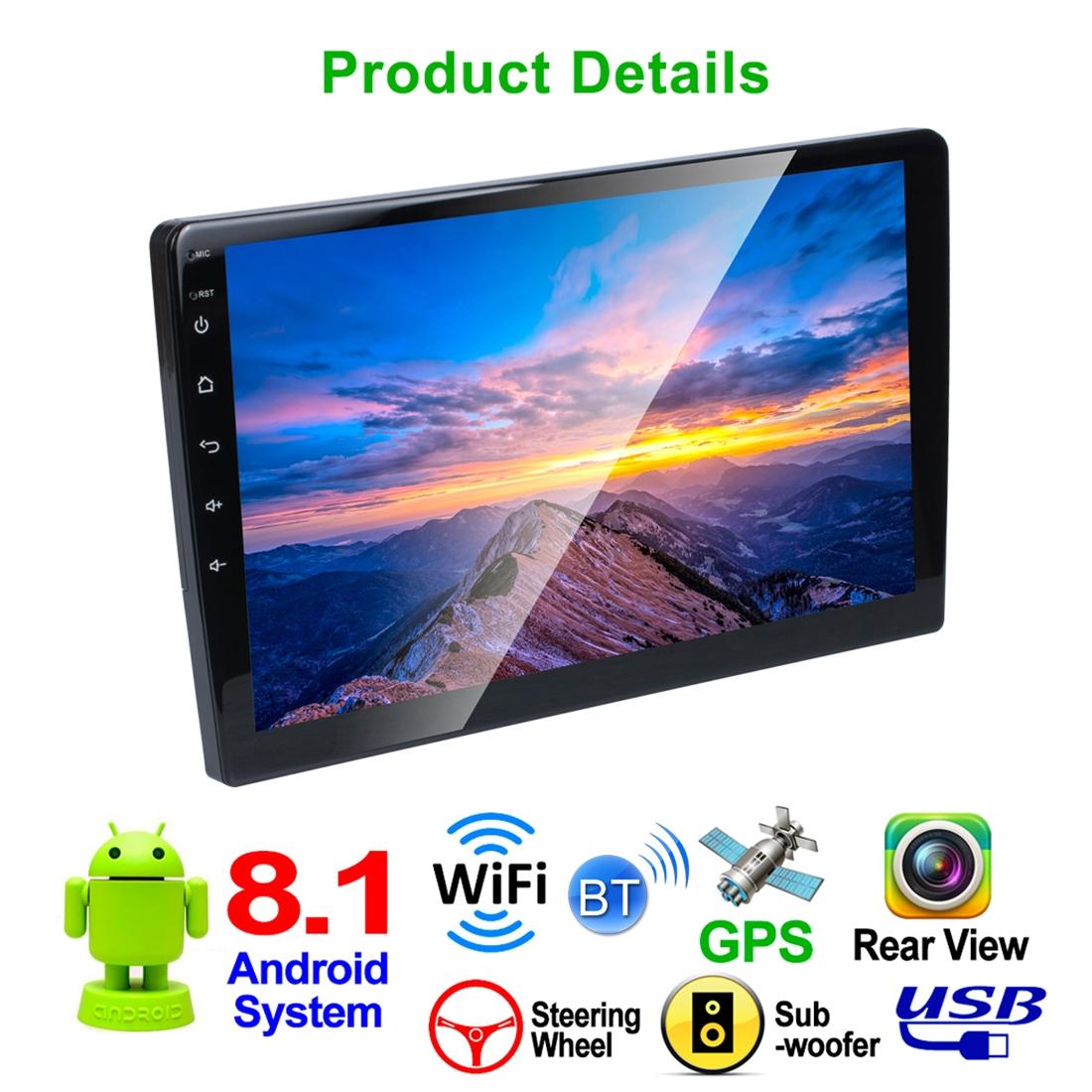 10.1 Inch Android 8.1 Car Mp5 Player - Fm Bluetooth Gps Tf Card