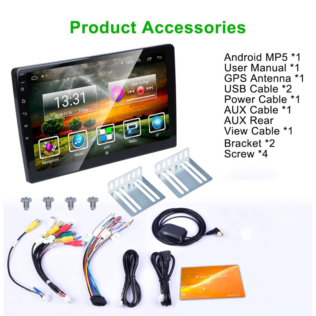 10.1 Inch Android 8.1 Car Mp5 Player - Fm Bluetooth Gps Tf Card