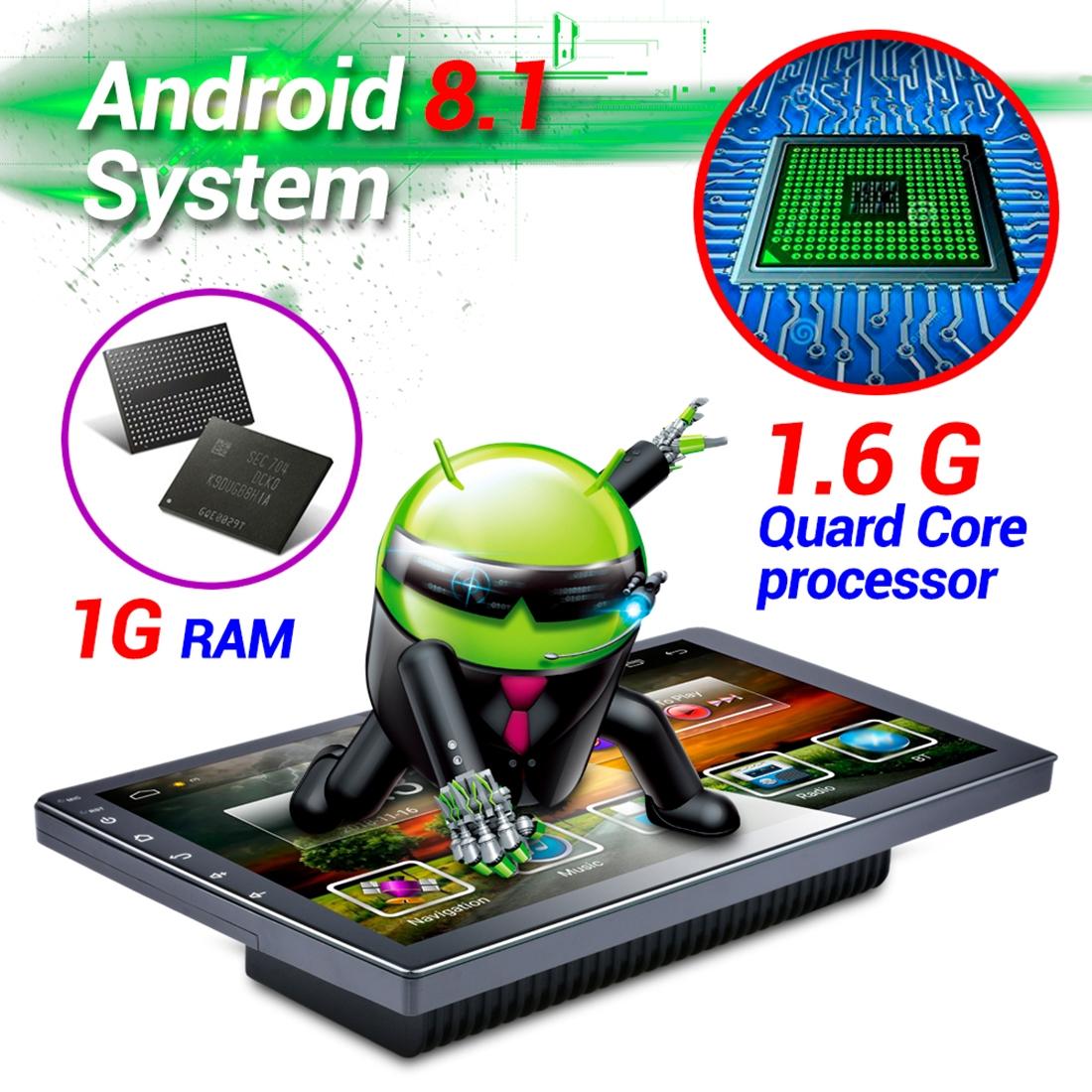 10.1 Inch Android 8.1 Car Mp5 Player - Fm Bluetooth Gps Tf Card