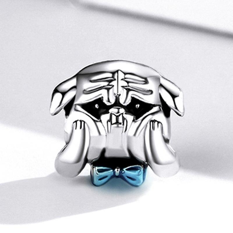 925 Sterling Silver Dog Beads For Diy Bracelets & Necklaces
