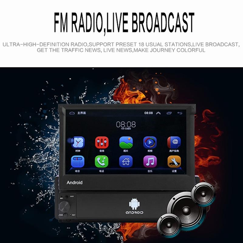 7 Inch Hd Foldable Car Android Radio Receiver Fm / Bluetooth / Tf / Gps / Phone Link / Wifi 1Gb + 32Gb