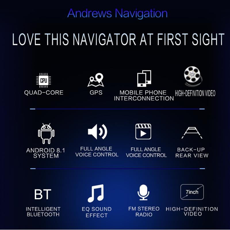 7 Inch Hd Foldable Car Android Radio Receiver Fm / Bluetooth / Tf / Gps / Phone Link / Wifi 1Gb + 32Gb