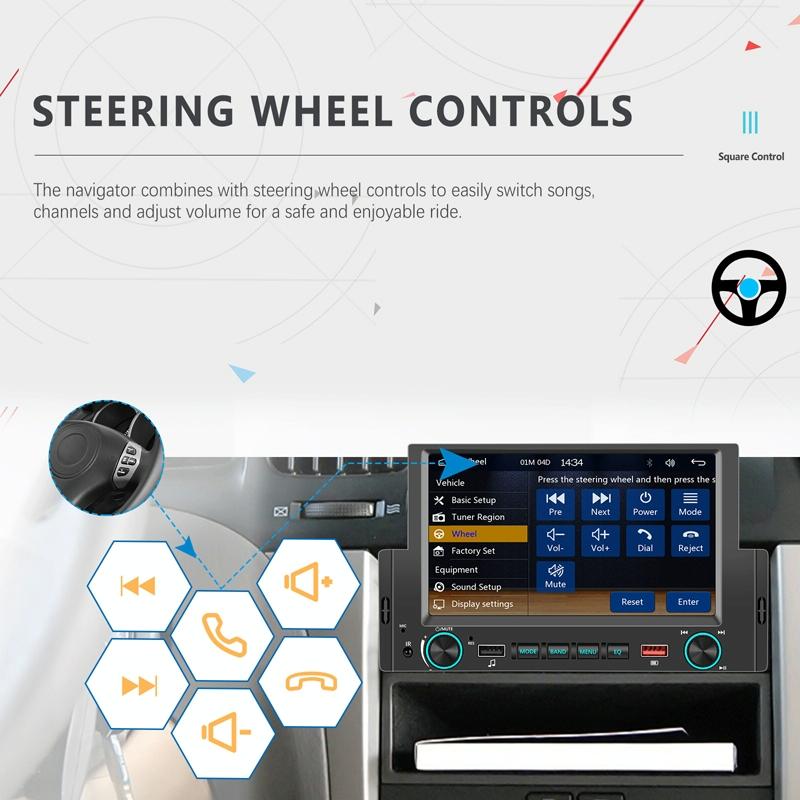 6.2 Inch Single Butt Carplay Car Monitor - Universal Wired Mp5 Player - Standard + 4 Light Camera