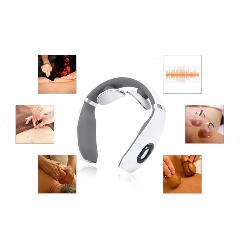 Intelligent Neck Massager Electromagnetic Vibration Black