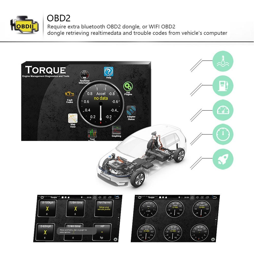 9 Inch Carplay Android10.0 Navigator For Volkswagen - 1 + 16G Central Control Screen