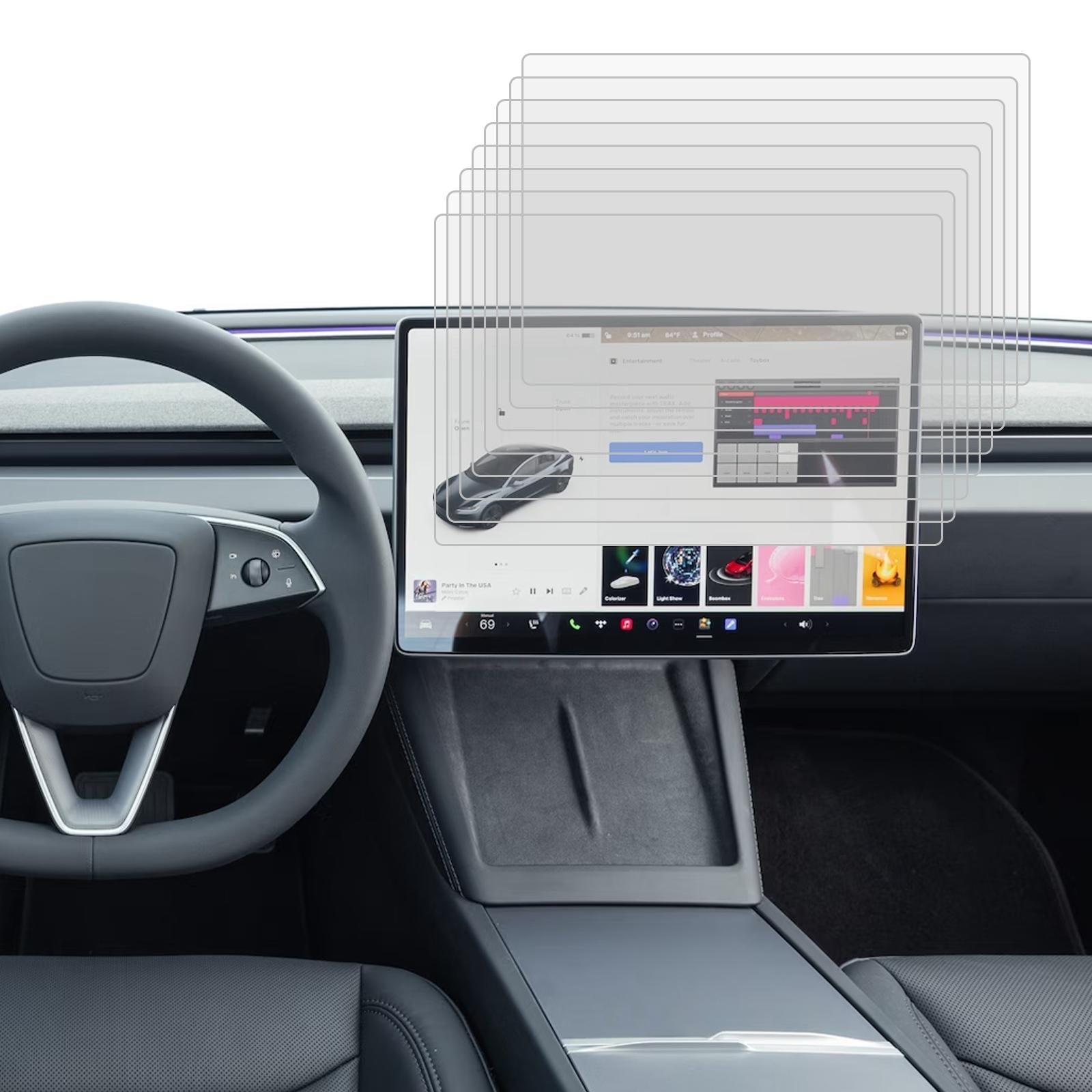 25-pack Tempered Glass Film for Car Navigator Protection - For Xiaomi Su7