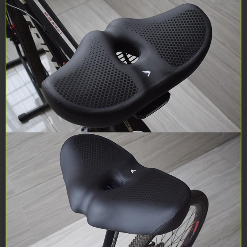 Thickened Mountain Bike Saddle Black - Brown