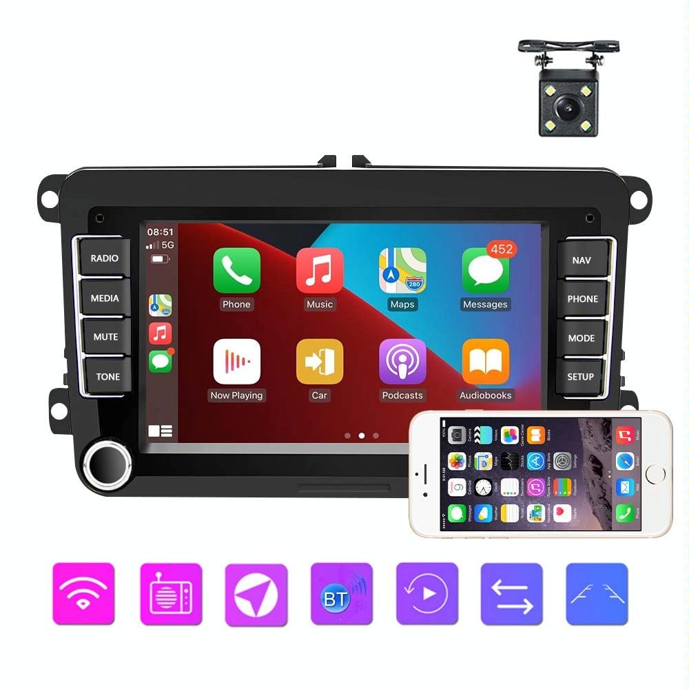 7 Inch Android Car Navigation Player With Wireless Carplay - 1 + 16G - Fits Volkswagen - 4Lights Camera