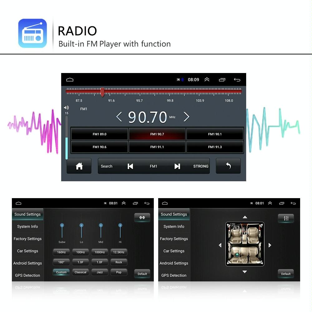 7 Inch Android Car Navigation Player With Wireless Carplay - 1 + 16G - Fits Volkswagen - 4Lights Camera