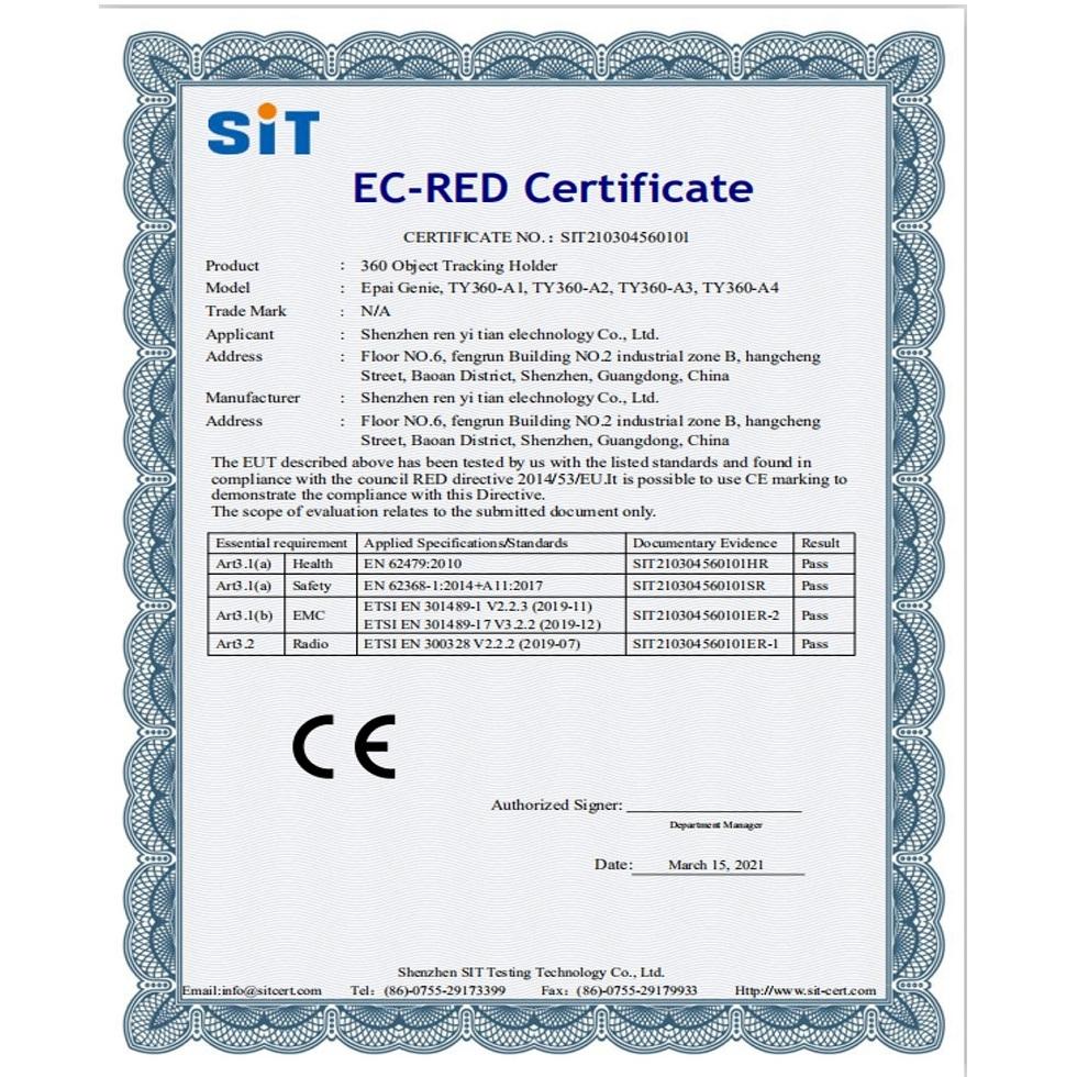 Smart 360-degree Follow-up Tripod Head with Live Video Recording and Charging