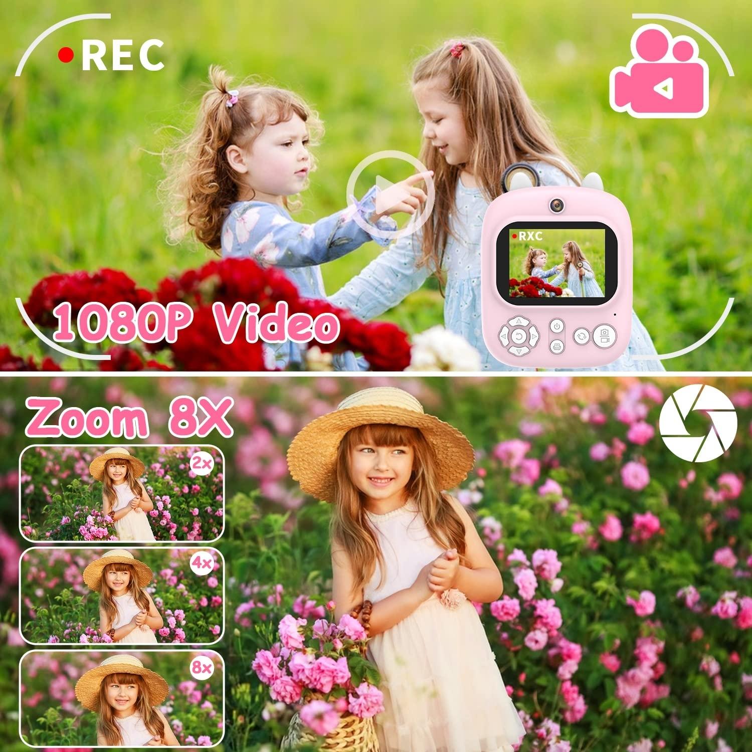 32g Instant Camera with 2.4 Display & Card Reader for Kids - 1200w Blue - Standard Blue