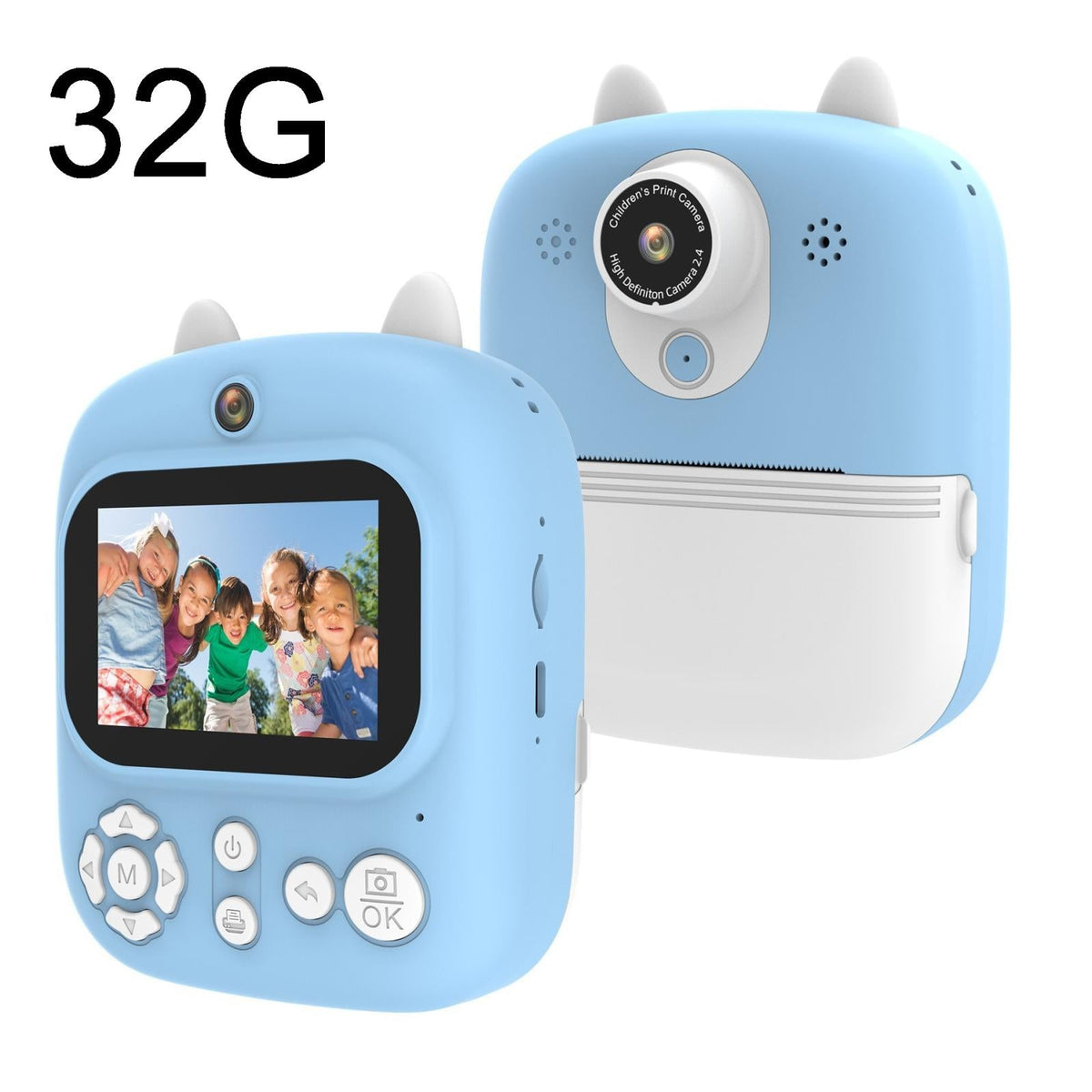 32g Instant Camera with 2.4 Display & Card Reader for Kids - 1200w Blue - Standard Blue