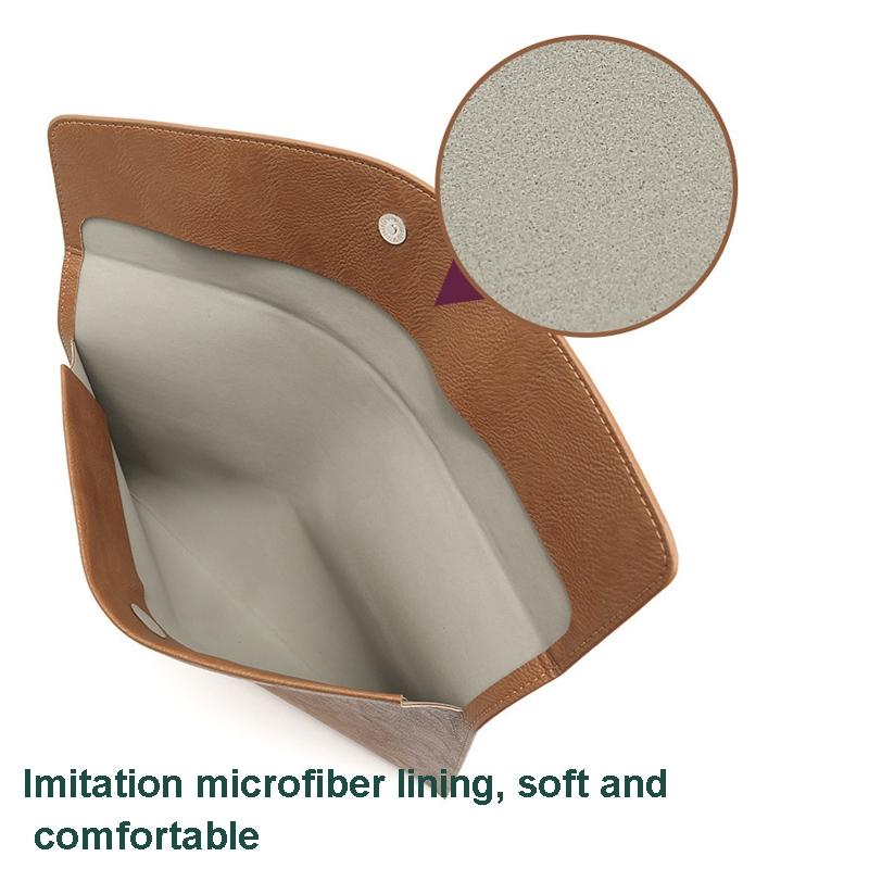 14 Inch Litchi Pattern Leather Laptop Sleeve - Dark Brown