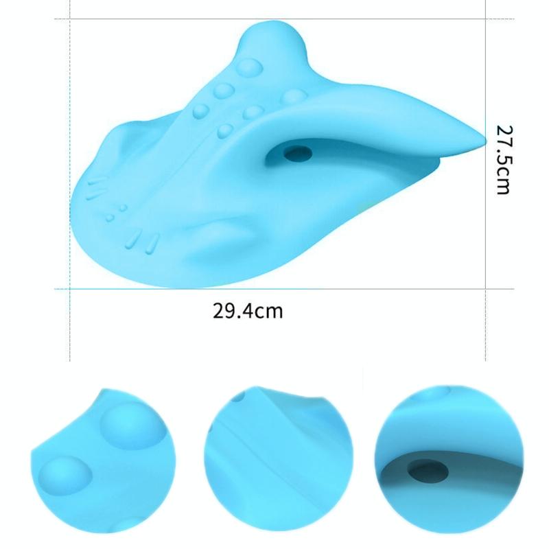 Cervical Spondylosis Correction Pillow Blue Cow Horns - 877 Usb Electric Heating Black