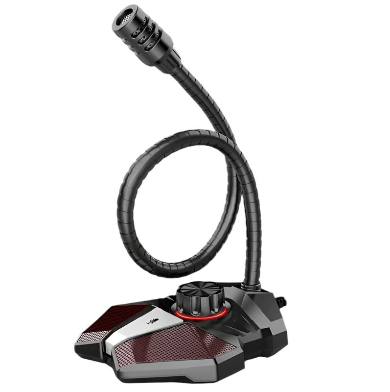 Flexible Gaming Mic With Built-In Sound Card - Jk Omni-Directional - Usb