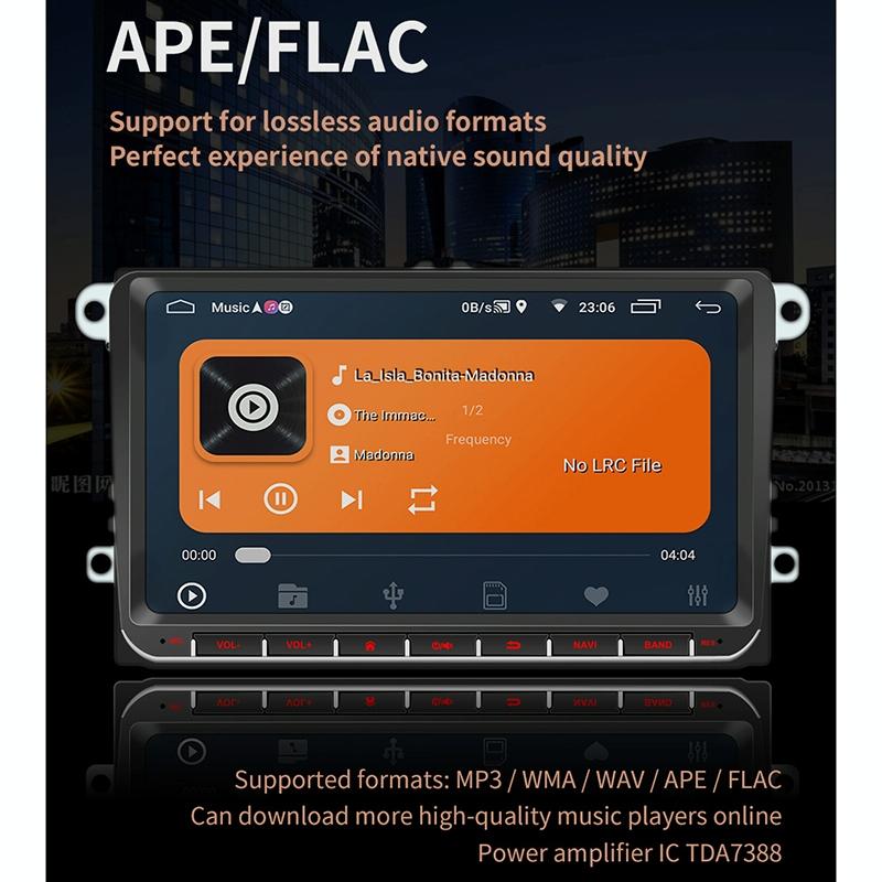 9 Inch Car Hd Radio Receiver Mp5 Player For Volkswagen - Fm Bluetooth Tf Card Gps Wifi - 1Gb + 16Gb