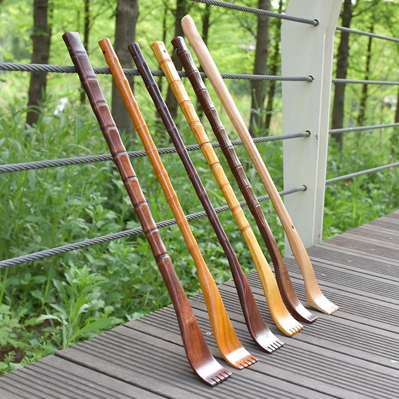 Long Handle Wooden Back Scratcher Round Nature Colour