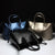 Blue Cowhide Messenger Tote For Women Large Capacity