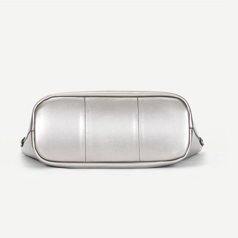 Blue Cowhide Messenger Tote For Women Large Capacity