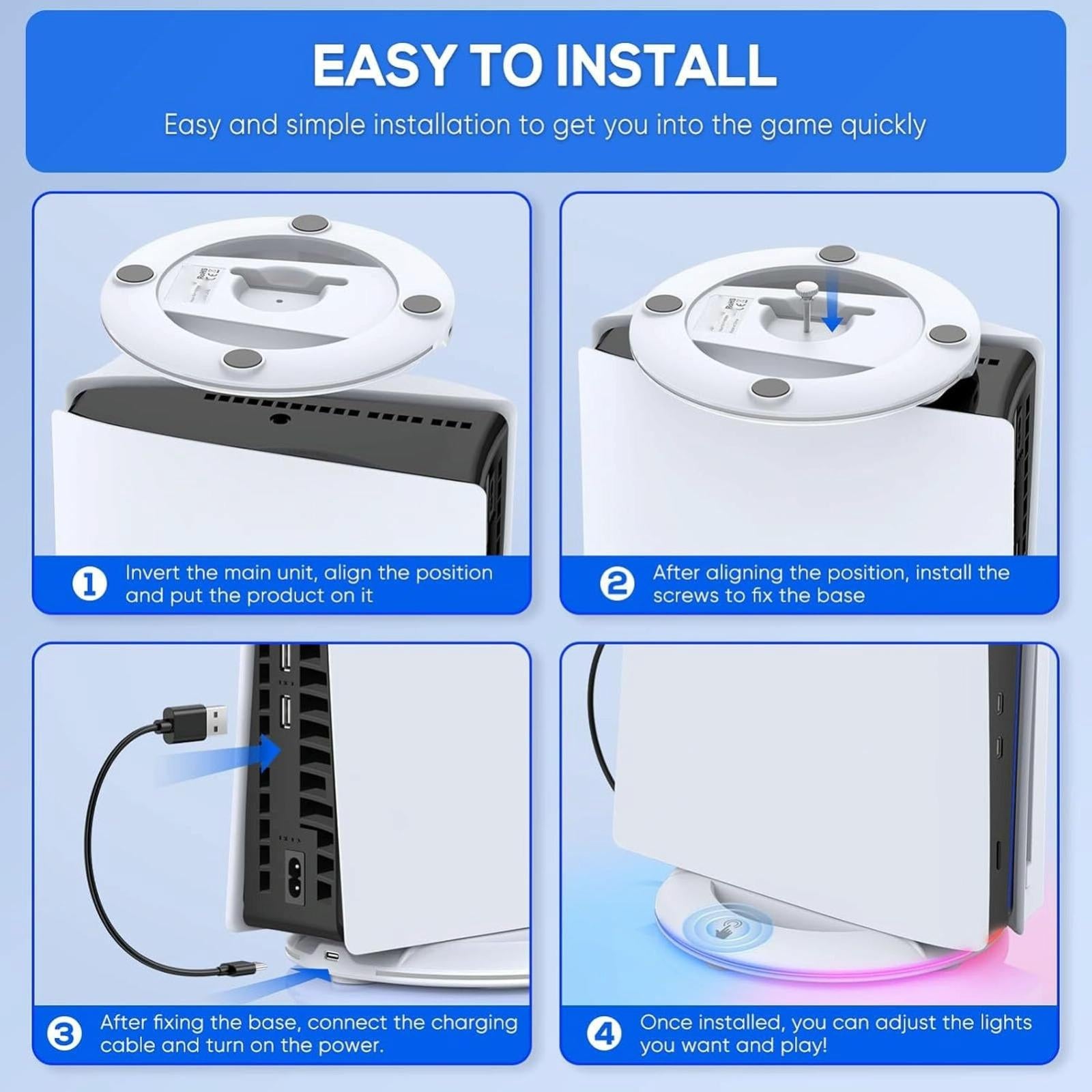 Universal Vertical Cooling Base For Sony Ps5 Slim - Black - Black