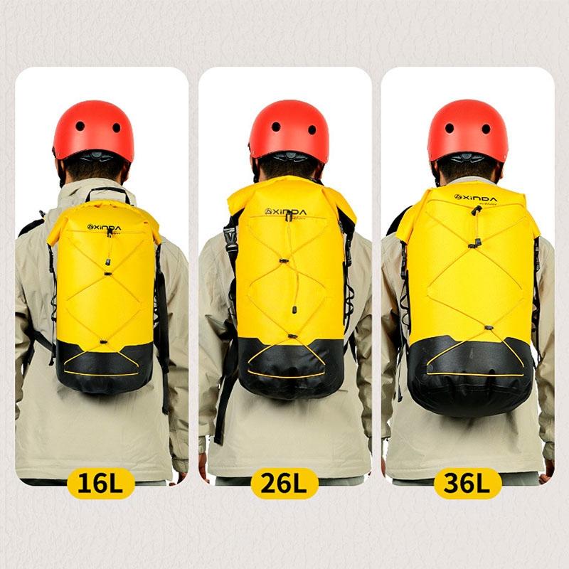 Waterproof Outdoor Stream Tracing Backpack Black 16L - Yellow-26L