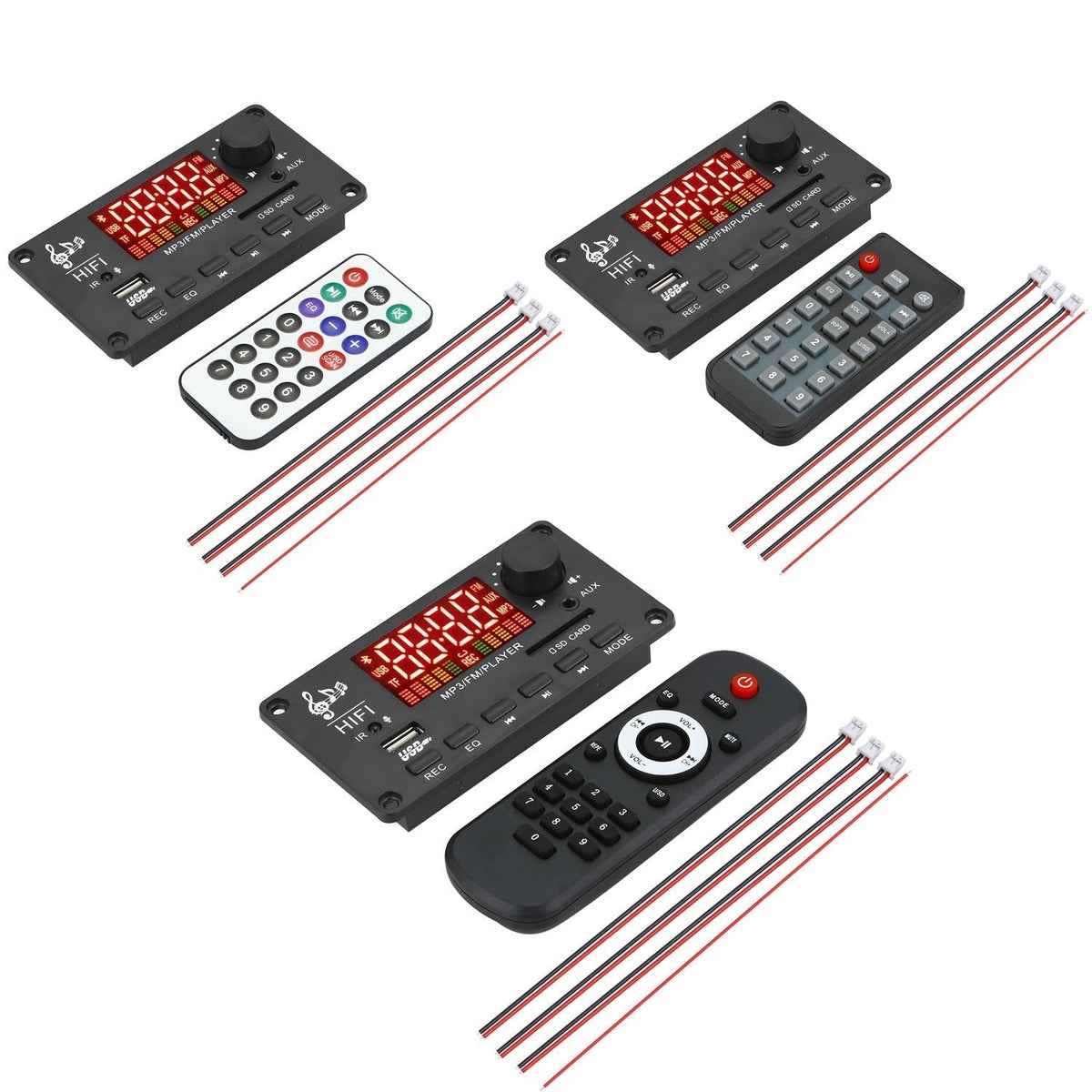 12V 50W Bluetooth Decoding Board For Fm / Call / Recording - Black