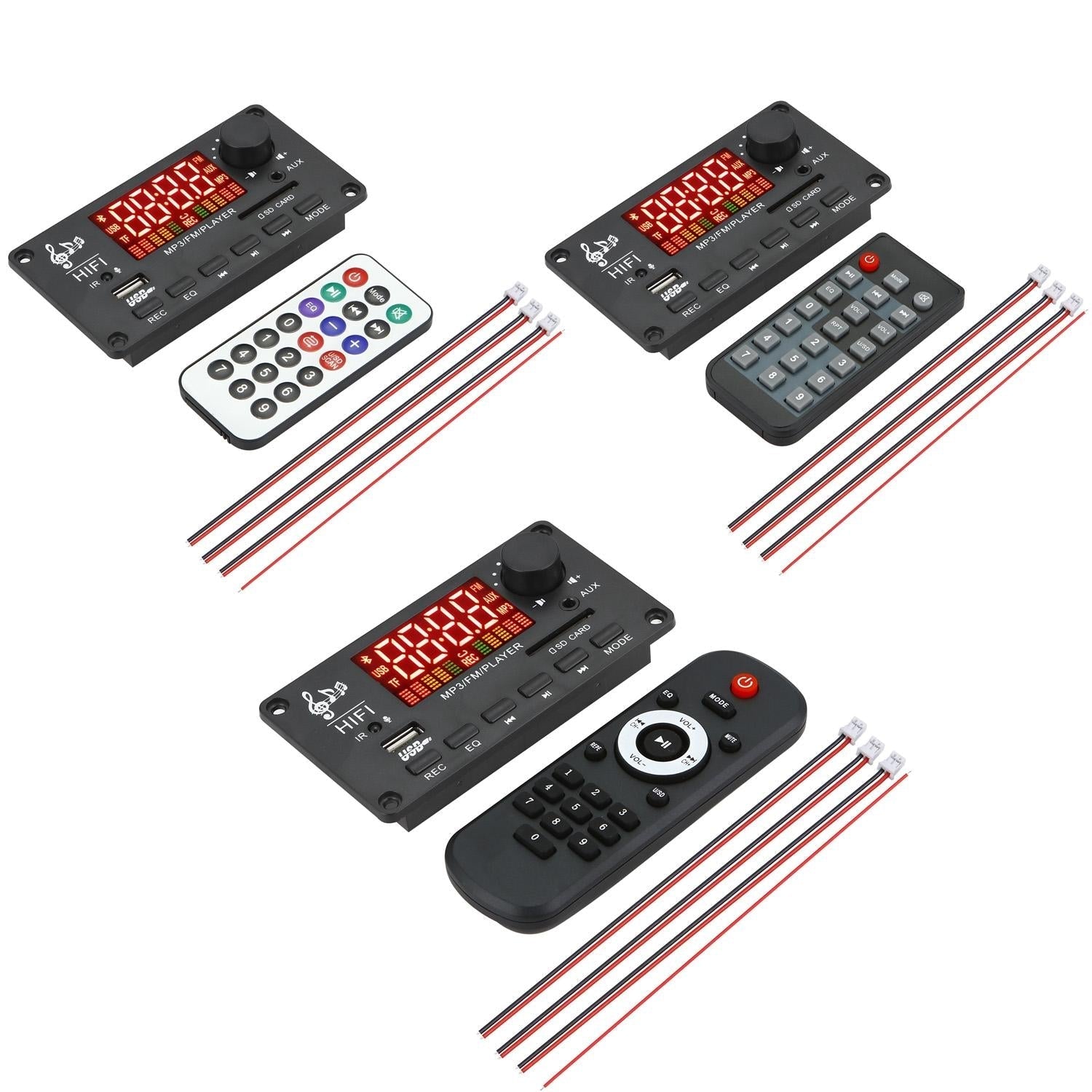 12V 50W Bluetooth Decoding Board For Fm / Call / Recording - Black