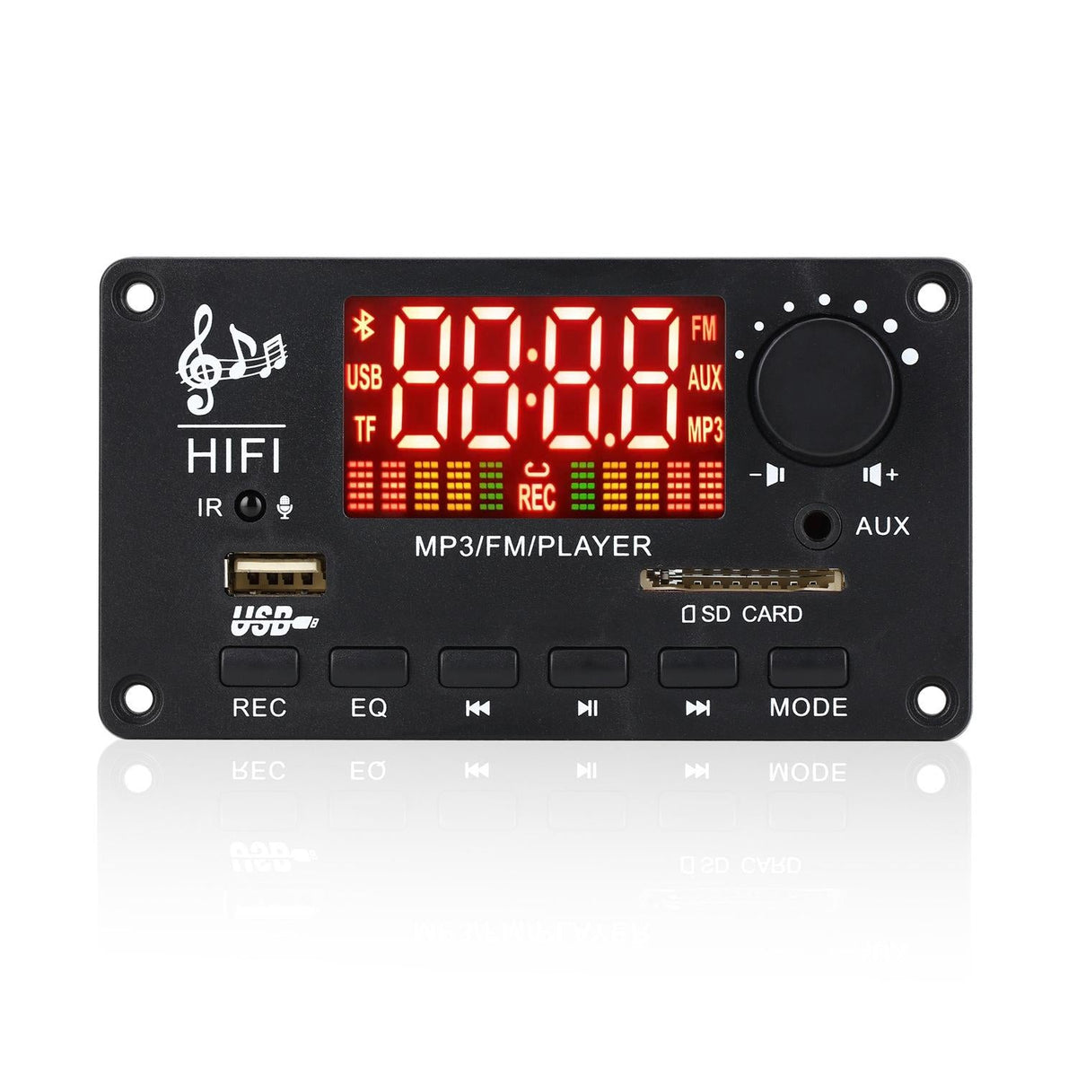 12V 50W Bluetooth Decoding Board For Fm / Call / Recording - Black