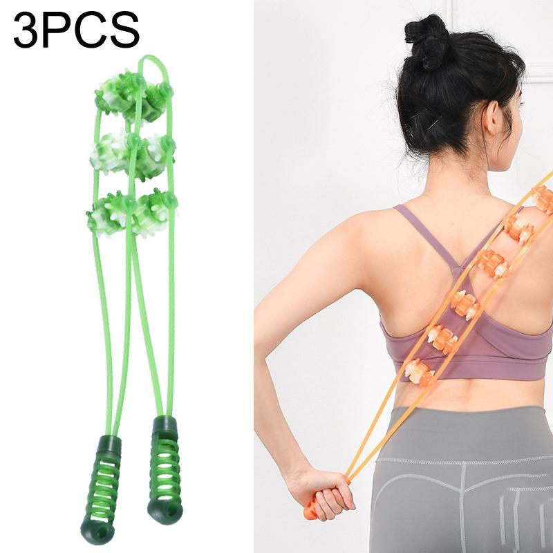 3-Wheel Manual Back Massager Green