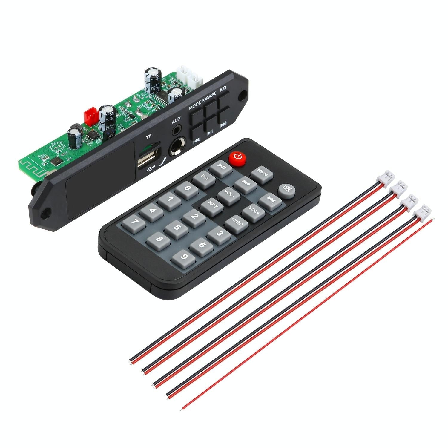 12V Bluetooth Mp3 Decoder Board W / 80W Power Amp & Colour Screen - Silicone Remote Control