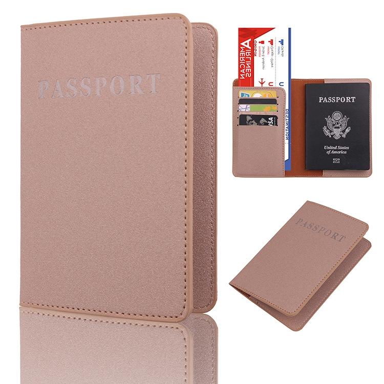 Khaki Frosted Pu Multi Card Passport Holder For Travel Abroad